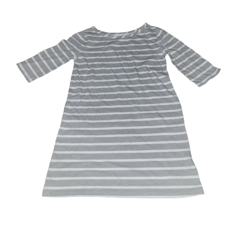 Long White and‎ Gray Striped Shirt/Dress with Quarter Sleeves